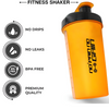 FlexiFit No Pain No Gain Plastic Gym Protein Shaker Bottle - Leakproof Sipper Bottle for Protein, Pre-workout, and BCAAs - 700ml Capacity