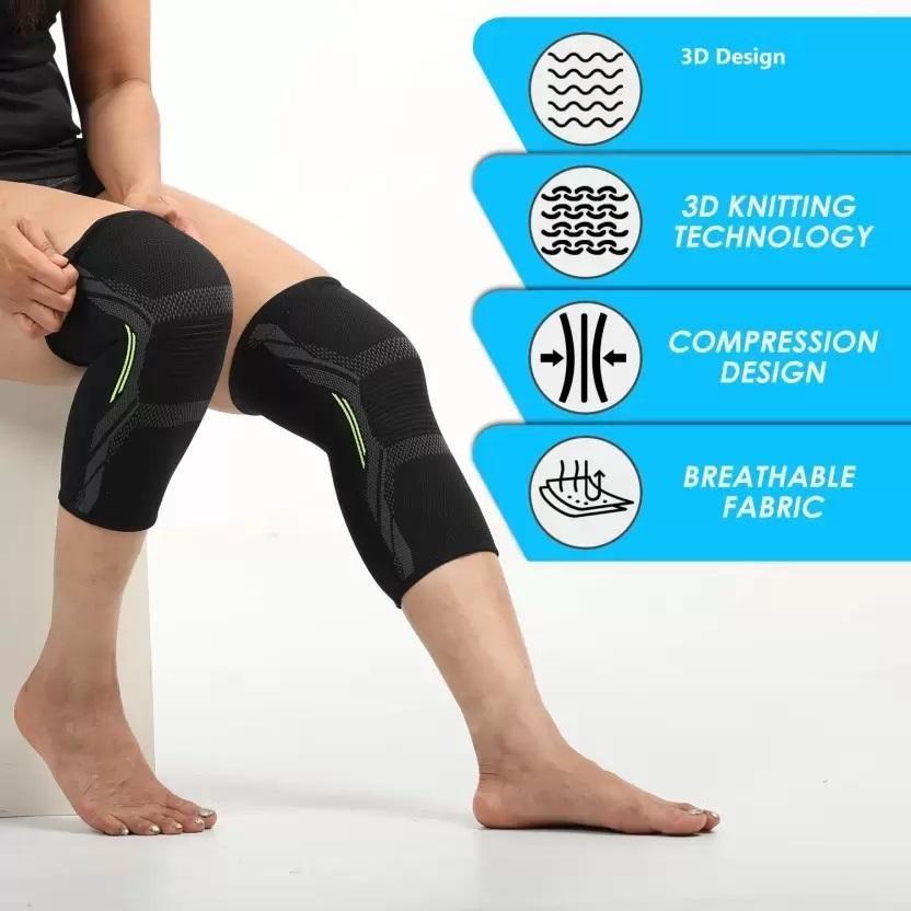 ProFlex Plus Knee Compression Support Sleeves - 1 Pair for Gym, Running, Cycling, Sports, Jogging, and Workouts