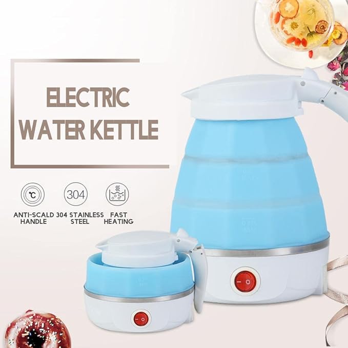 Silicone Foldable Collapsible Electric Water Kettle Camping Boiler