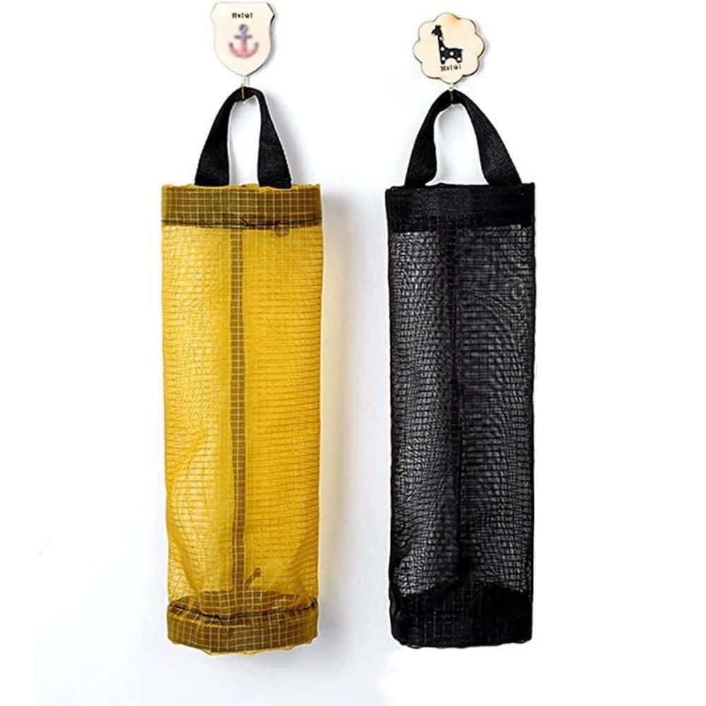 Plastic Bag Holder Foldable Breathable Hanging Trash Bags (Multicolor,Pack of 2)