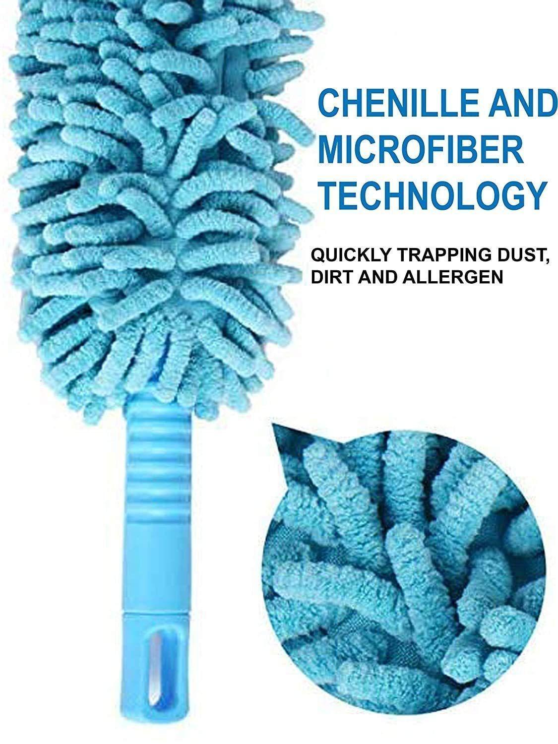 Fan Duster- Flexible Microfiber Cleaning Duster With Extendable Rod