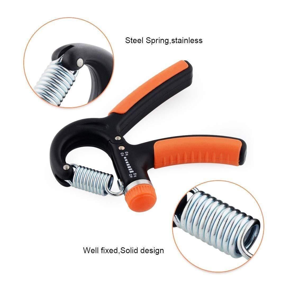 FlexiGrip Adjustable Hand Grip Strengthener: Finger Strength Trainer for Gym Workouts - Rubber & Steel Construction, Hand Grip Exerciser - Home Exercise Equipment