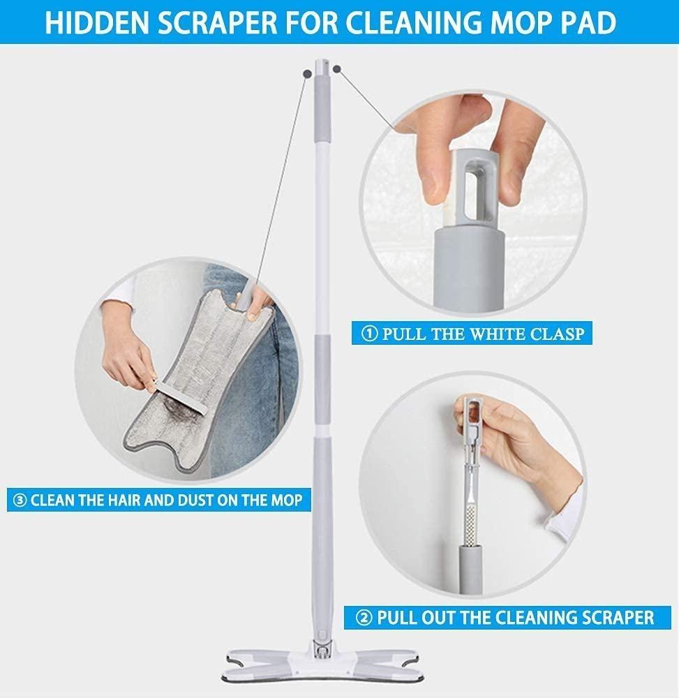 Cleaning Mop-Flat Floor Mop, Reusable Pad, 360 Degree Dry Wet Mop Home Kitchen