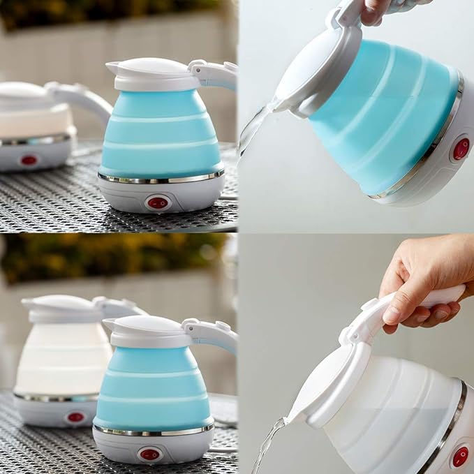 Silicone Foldable Collapsible Electric Water Kettle Camping Boiler