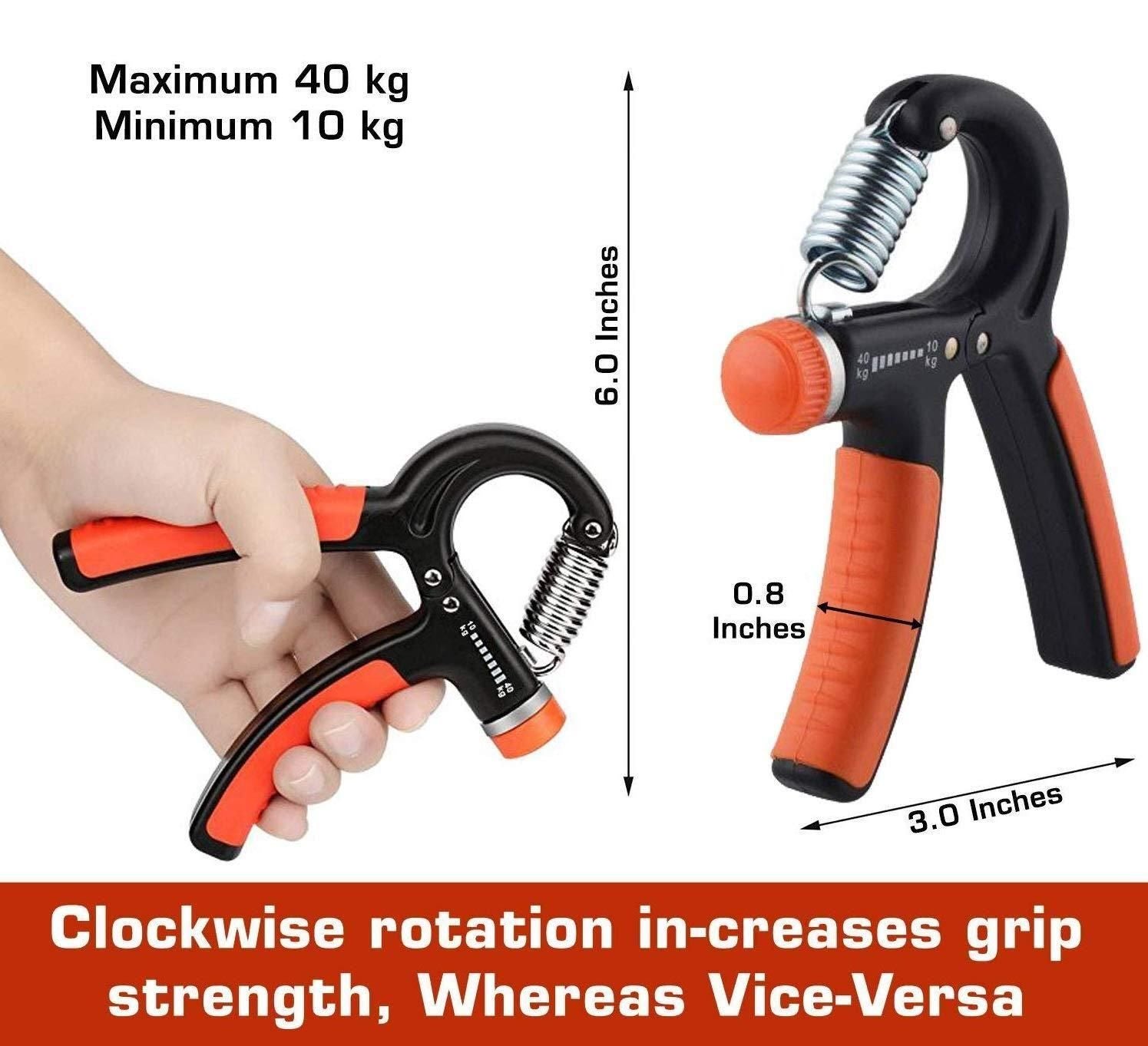 FlexiGrip Adjustable Hand Grip Strengthener: Finger Strength Trainer for Gym Workouts - Rubber & Steel Construction, Hand Grip Exerciser - Home Exercise Equipment