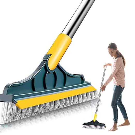 Long Handle 120� Rotating Bathroom/Kitchen/Multifunctional Cleaning Brush with Wiper 2 in 1 Tiles