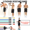 FlexiFit Resistance Bands Set for Exercise, Stretching, and Workout Toning Tube Kit with Foam Handles, Door Anchor, Ankle Strap, and Carrying Bag for Men and Women