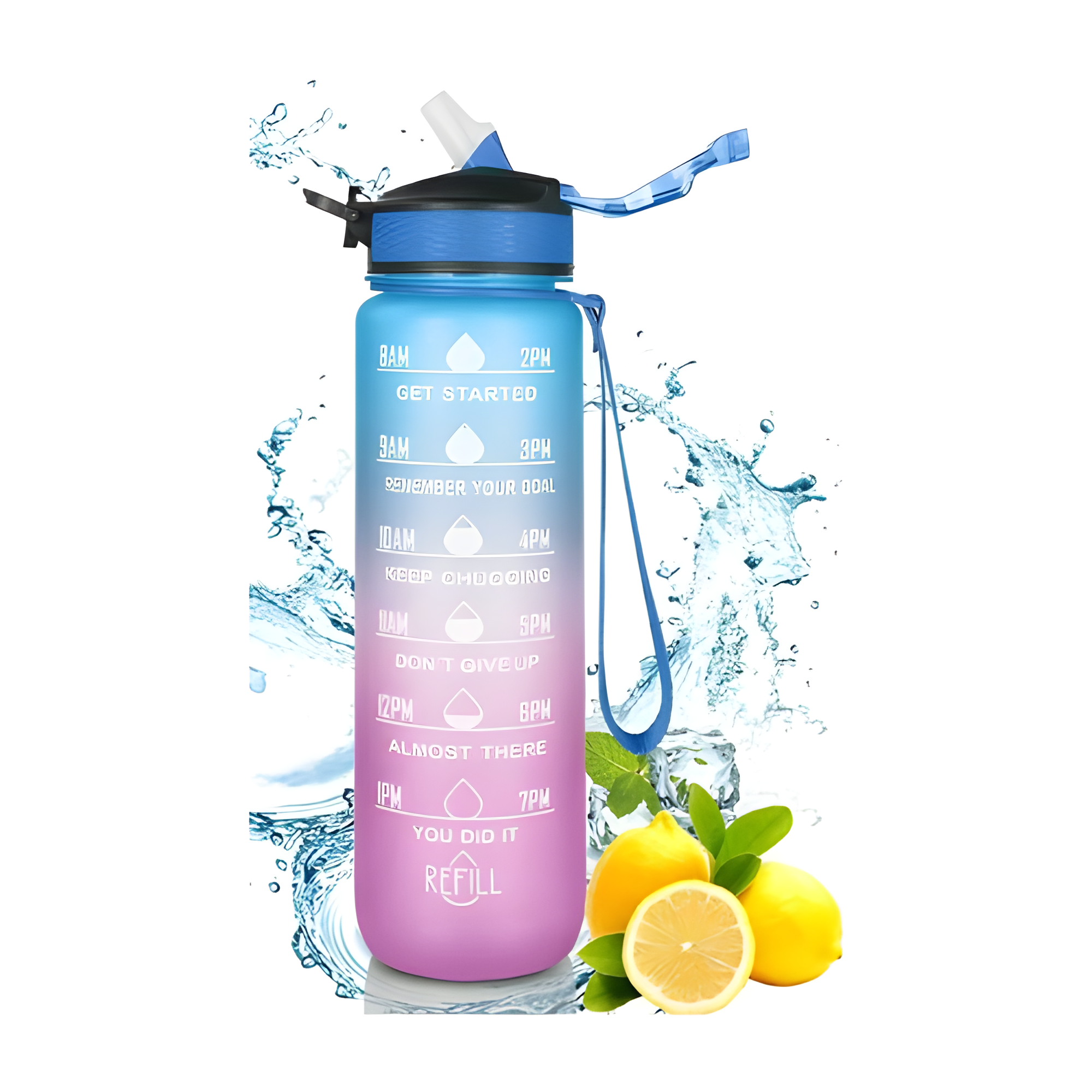 UltraFlex Unbreakable Silicone Water Bottle for Home with Motivational Time Marker - Stay Hydrated and Inspired All Day Long